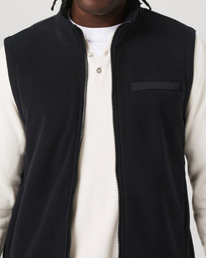 Aspen Vest Men's Black Zip-Up Fleece Vest | Vuori for sale