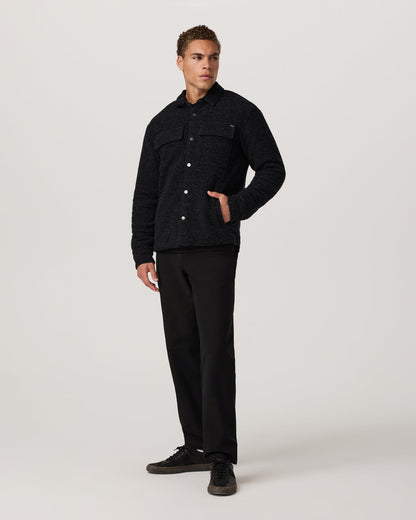 Plymouth Wool Shirt Jacket Dark Black Heather Jacket | Vuori for sale