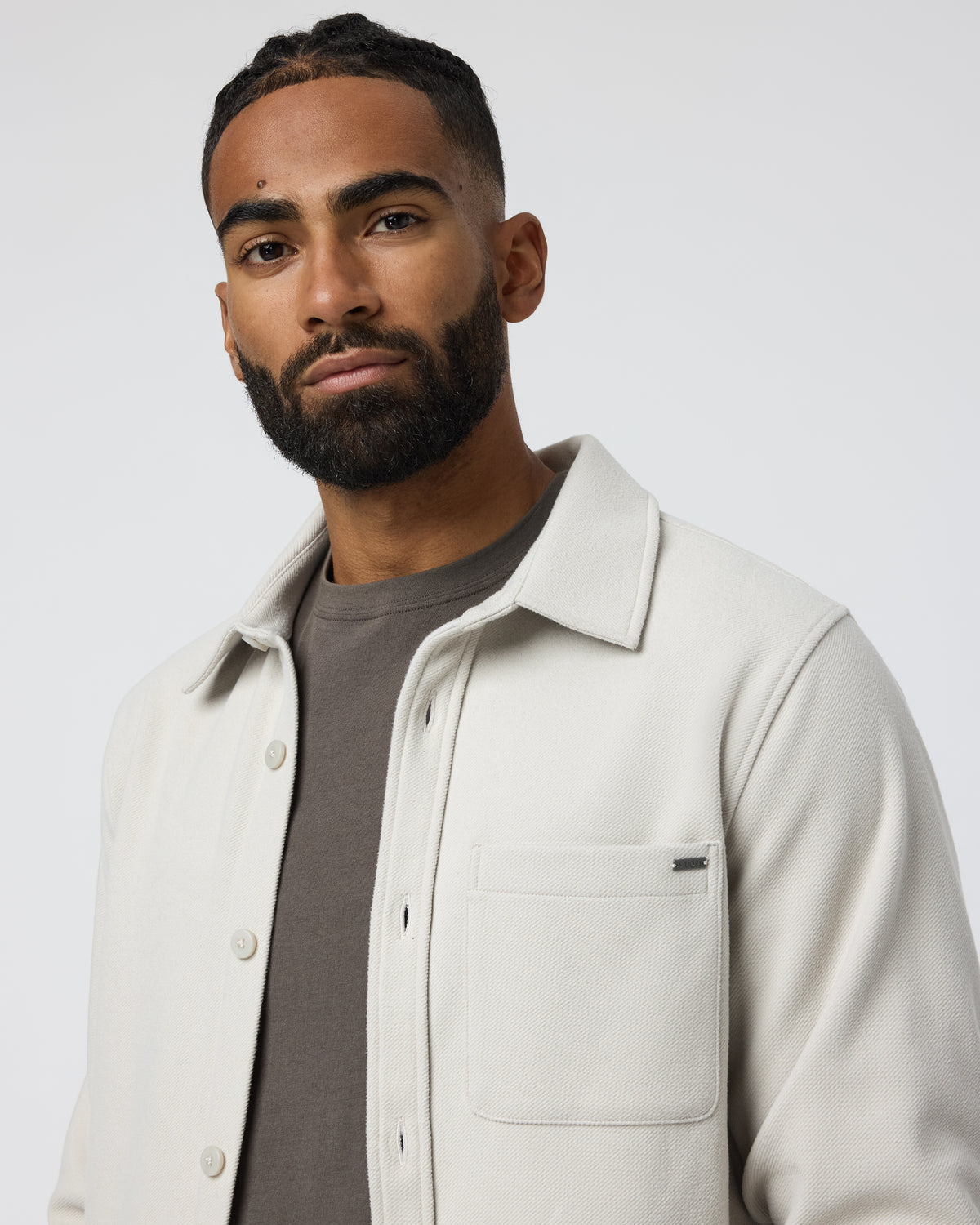 Beldon Shirt Jacket Knit Twill Oatmeal | Vuori sale