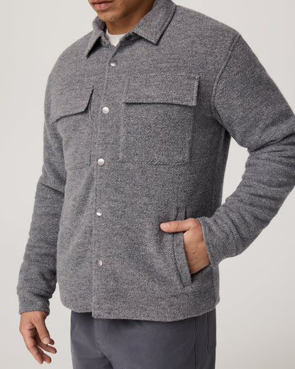 Plymouth Wool Shirt Jacket Men's Heather Grey Jacket | Vuori online