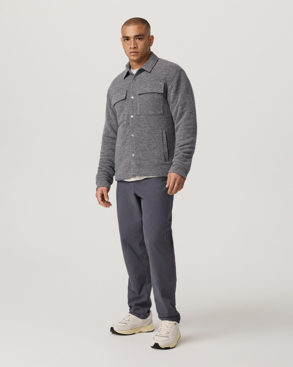 Plymouth Wool Shirt Jacket Men's Heather Grey Jacket | Vuori online
