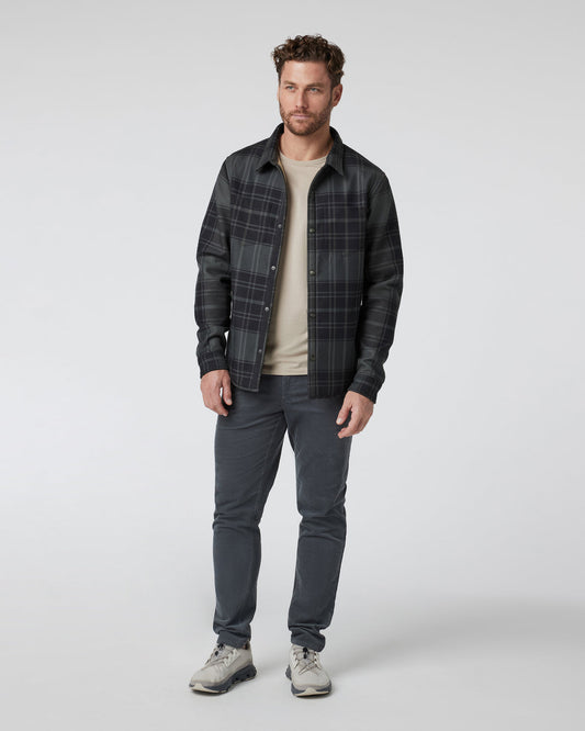 Coastside Shirt Jacket Men's Black Plaid Shirt | Vuori outlet