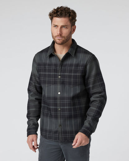 Coastside Shirt Jacket Men's Black Plaid Shirt | Vuori outlet