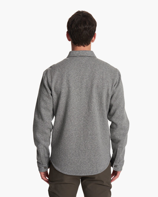 Del Mar Fleece Shirt Jacket Heather Grey Button Down | Vuori for sale