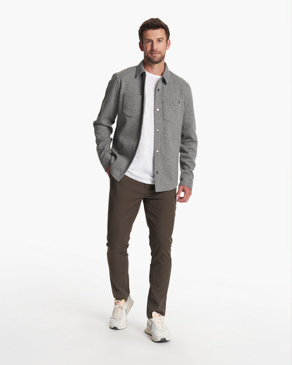 Del Mar Fleece Shirt Jacket Heather Grey Button Down | Vuori for sale