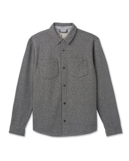 Del Mar Fleece Shirt Jacket Heather Grey Button Down | Vuori for sale