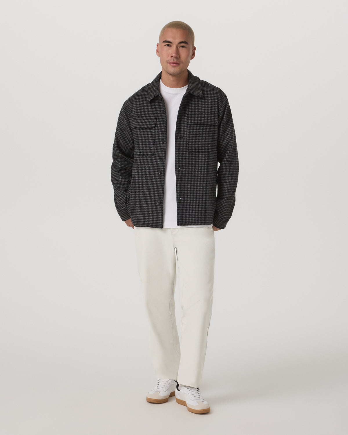 Ridge Natural Shirt Jacket Men's Grey Button-Up Jacket | Vuori onsale