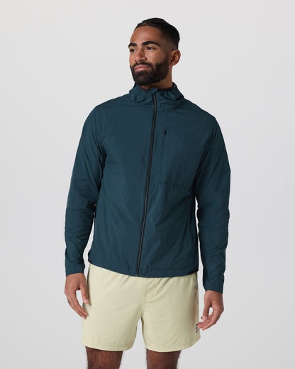 Ronan Packable Jacket Deep Sea French Terry Shirt | Vuori online