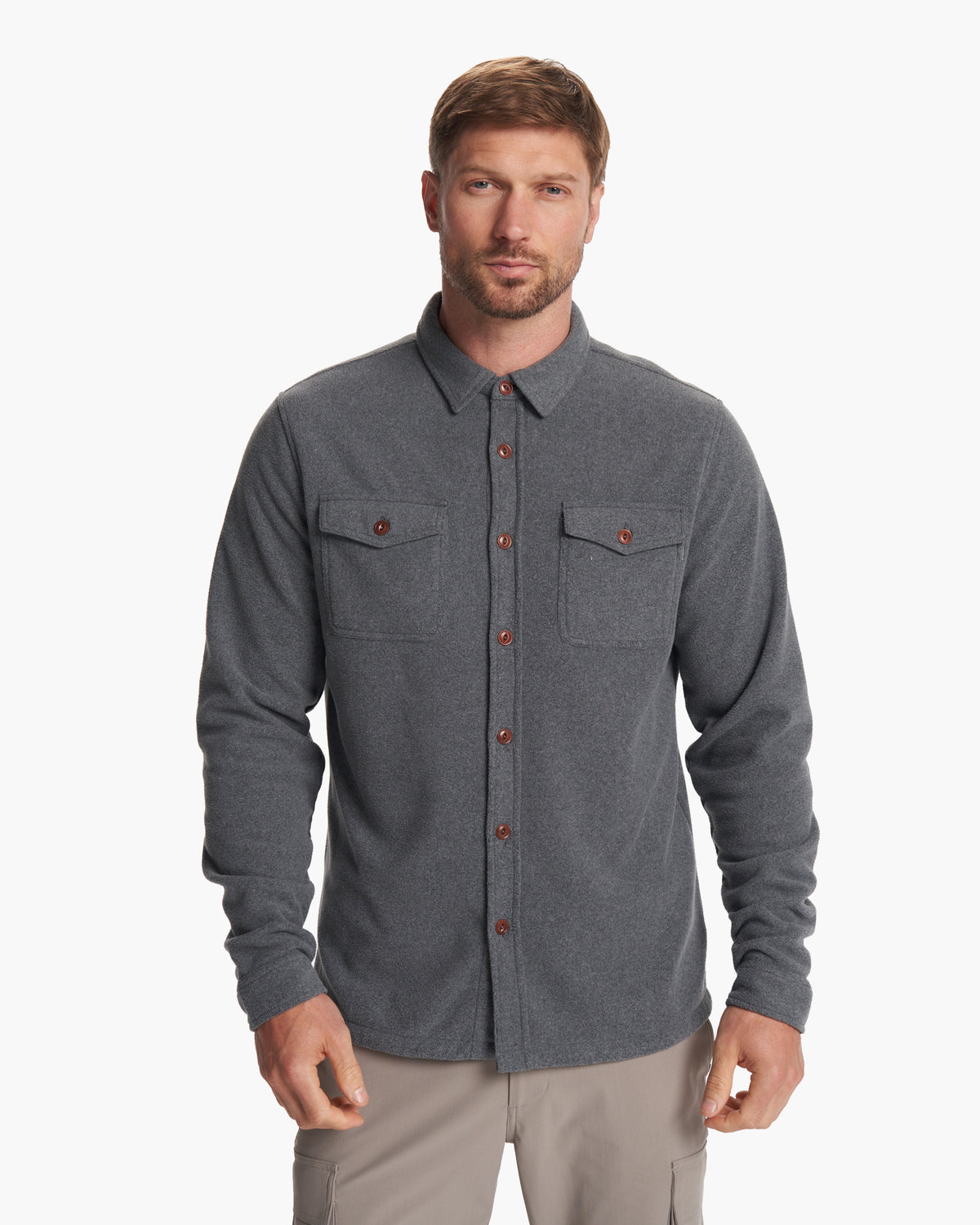 Aspen Shirt Jacket Men's Heather Grey Shirt Jacket | Vuori shop