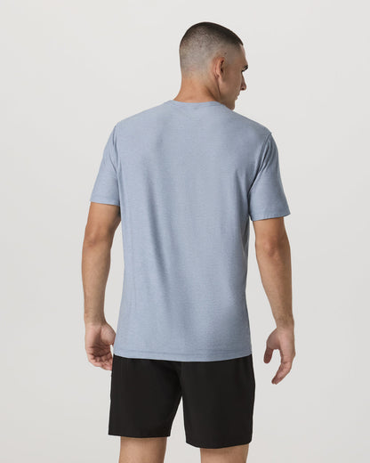 Strato Tech Tee Men's Blue Dusk Heather T-Shirt | Vuori discount