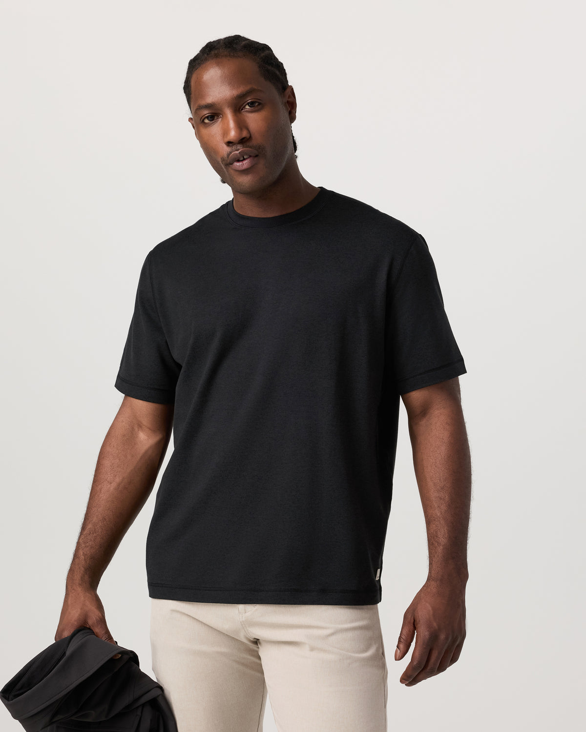 Men's Short Sleeve Ponto Tee - Relaxed Black Heather | Vuori outlet