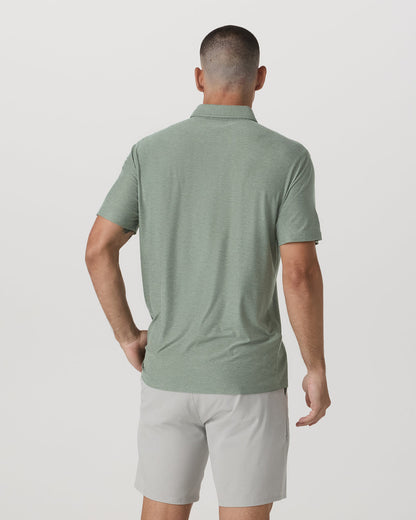 Strato Tech Polo Men's Thyme Heather Performance Shirt | Vuori for sale