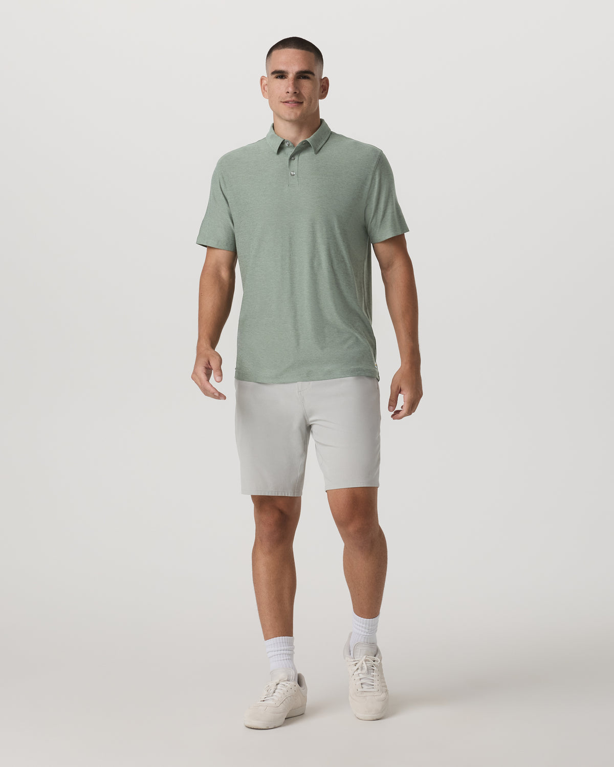 Strato Tech Polo Men's Thyme Heather Performance Shirt | Vuori for sale