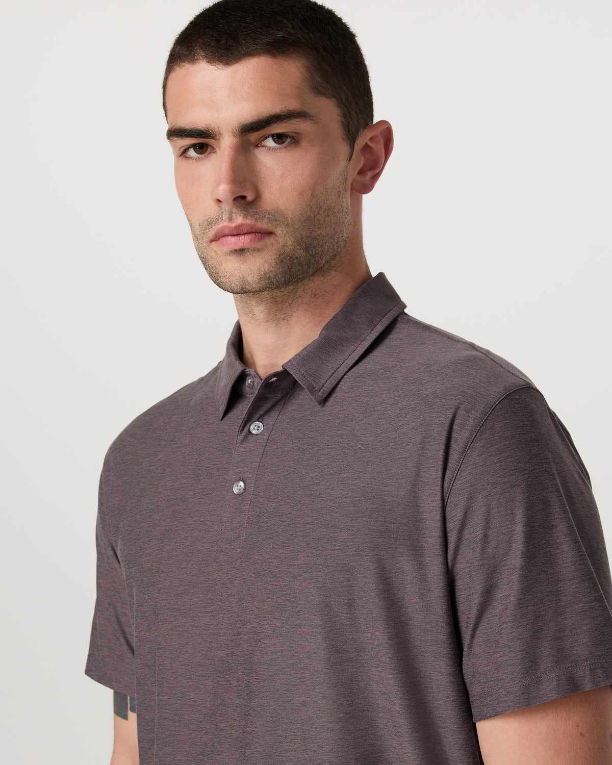 Strato Tech Polo Men's Huckleberry Heather Polo Shirt | Vuori shop