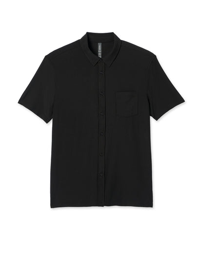 Short Sleeve Strato Button Down Men's Black Shirt | Vuori discount
