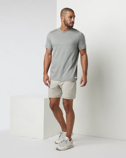 Short Sleeve Ponto Performance Tee Driftwood Heather | Vuori shop