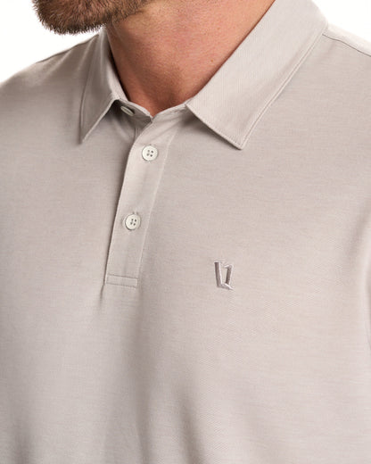 Knit Twill Polo Men's Beachsand Heather Golf Polo | Vuori sale