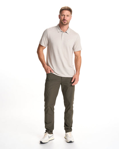 Knit Twill Polo Men's Beachsand Heather Golf Polo | Vuori sale