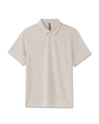 Knit Twill Polo Men's Beachsand Heather Golf Polo | Vuori sale