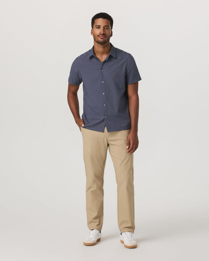 Short Sleeve Manhattan Button Down Men's Azure Shirt | Vuori for sale