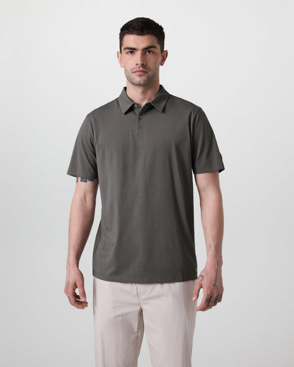 Short Sleeve Feather Polo Warm Grey | Vuori online