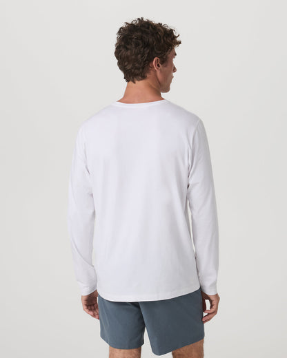 Long Sleeve Tuvalu Tee Men's Lightweight White Shirt | Vuori outlet