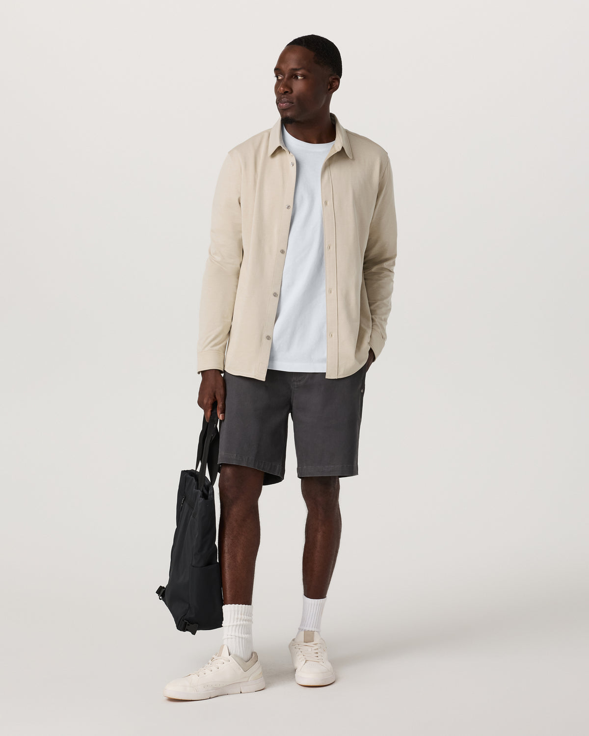 Long Sleeve Knit Oxford Button Down Men's Trench Shirt | Vuori shop