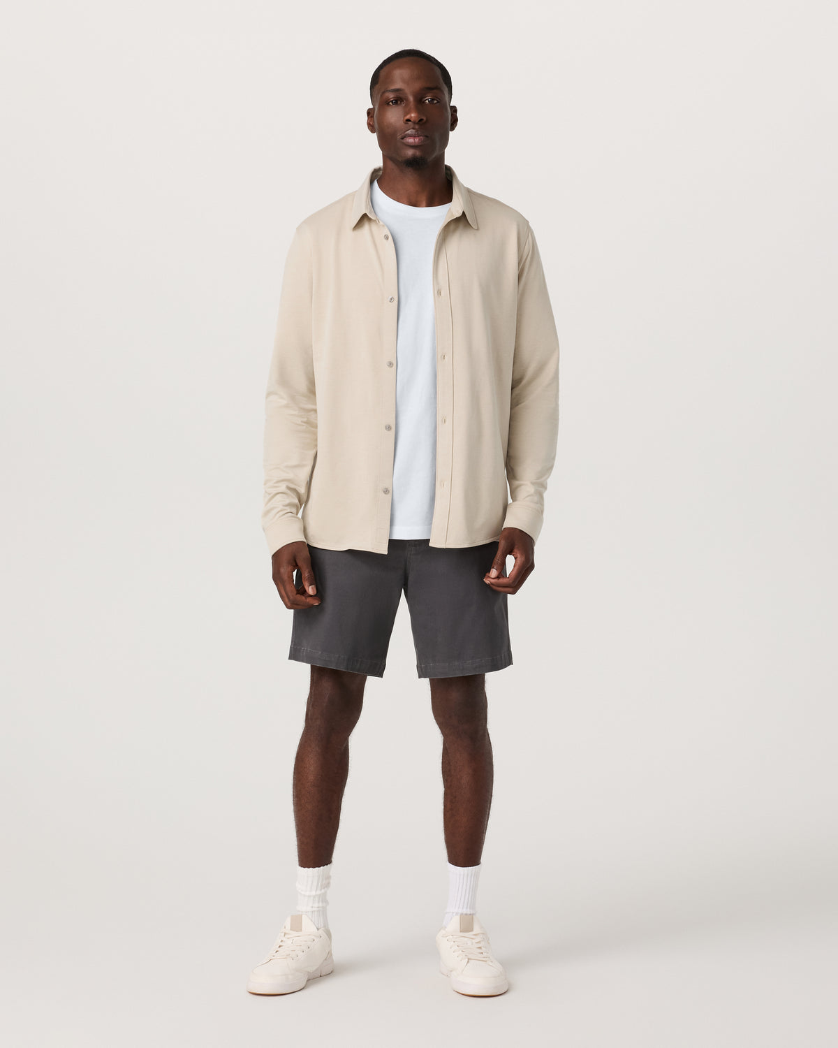 Long Sleeve Knit Oxford Button Down Men's Trench Shirt | Vuori shop