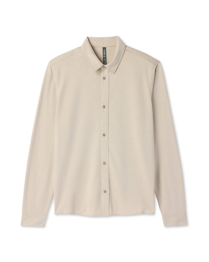 Long Sleeve Knit Oxford Button Down Men's Trench Shirt | Vuori shop