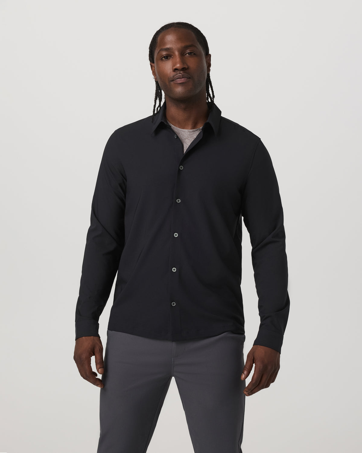 Long Sleeve Manhattan Button Down Men's Black Shirt | Vuori onsale