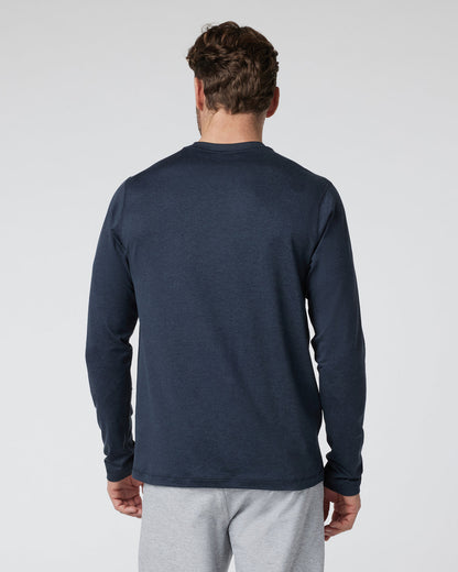 Long Sleeve Ponto Performance Tee Midnight Heather | Vuori for sale