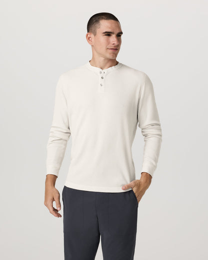 Waffle Henley Men's Marshmallow Henley Top | Vuori outlet