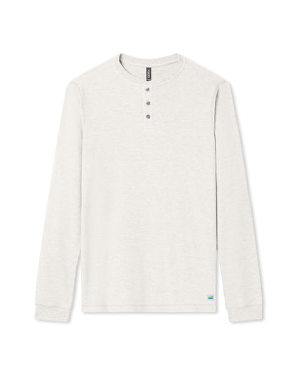 Waffle Henley Men's Marshmallow Henley Top | Vuori outlet