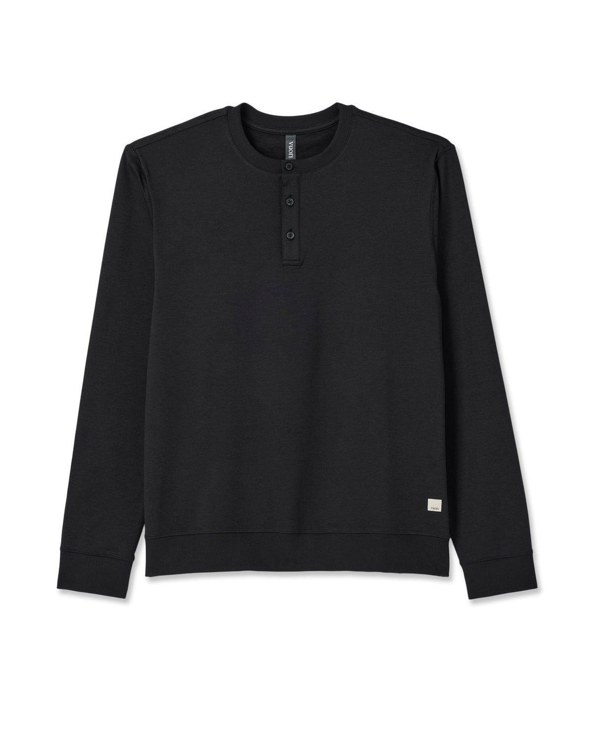Long Sleeve Coronado Henley - Relaxed Black Heather | Vuori for sale