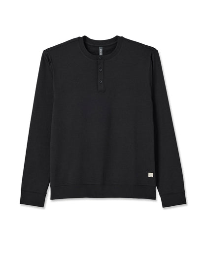 Long Sleeve Coronado Henley - Relaxed Black Heather | Vuori for sale