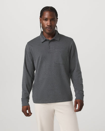 Men's Long Sleeve Coronado Rugby Charcoal Heather | Vuori discount