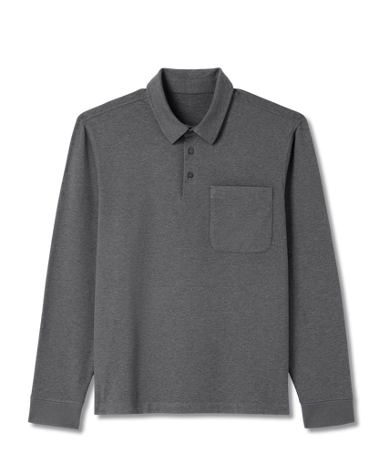 Men's Long Sleeve Coronado Rugby Charcoal Heather | Vuori discount