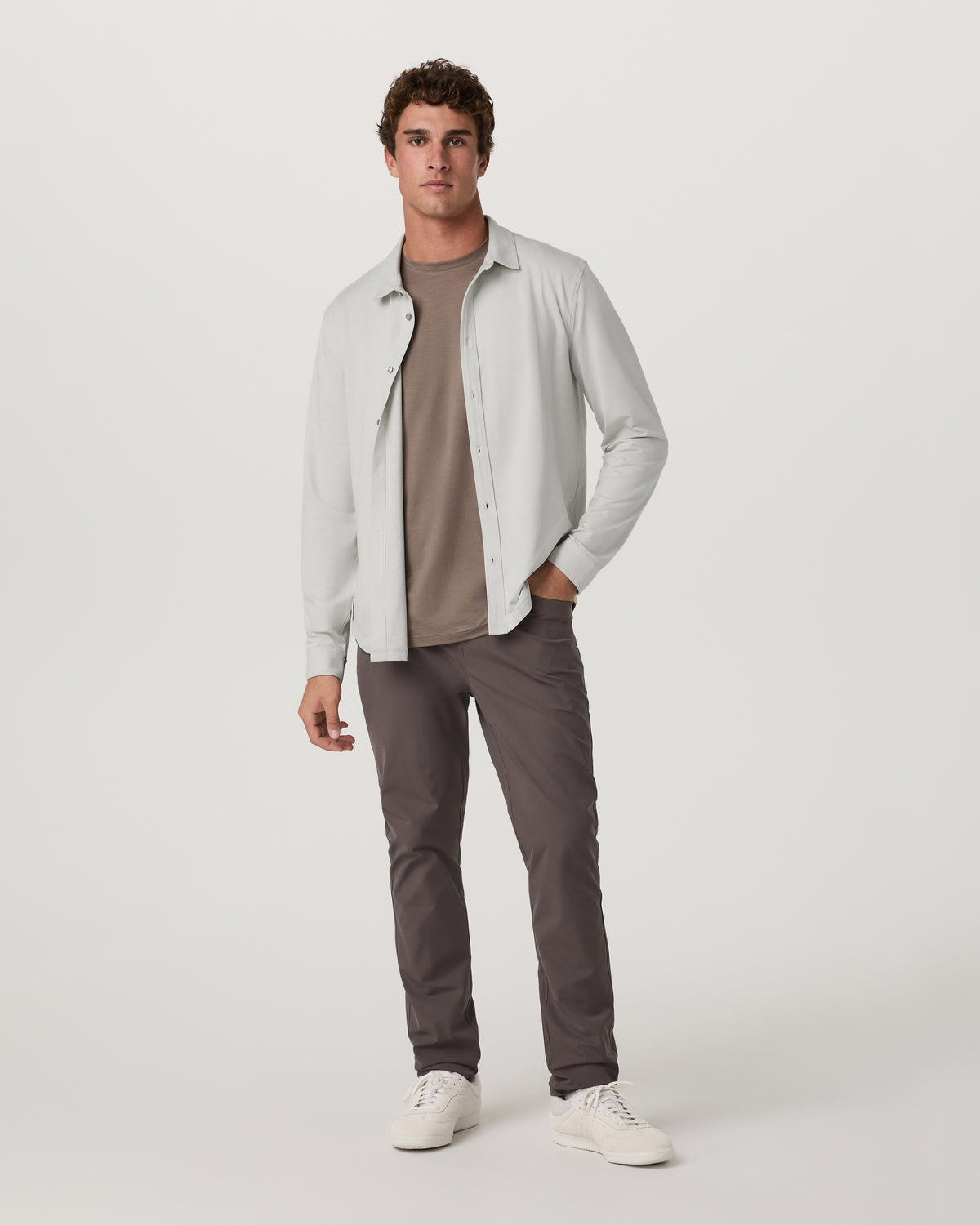 Men's Long Sleeve Ponto Button Down Salt Heather | Vuori outlet