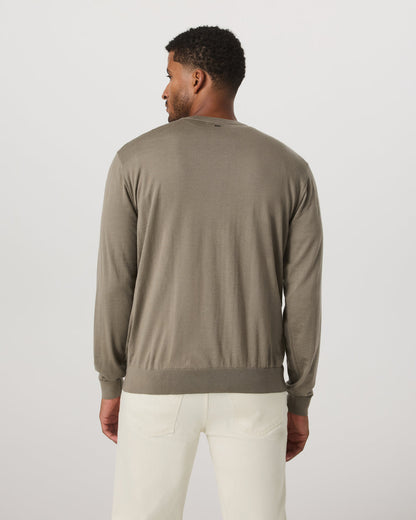 Merino Fine Gauge Wool Sweater Men's Taupe Sweater | Vuori shop