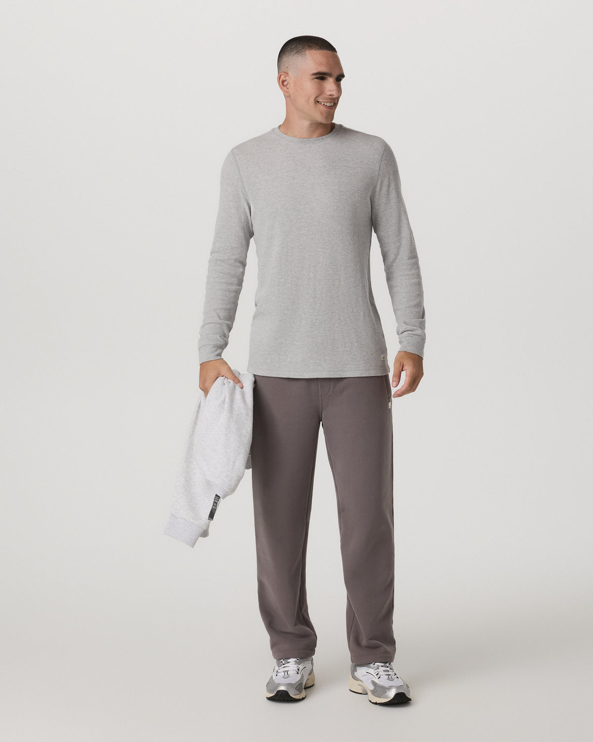 Waffle Crew Men's Light Grey Thermal Shirt | Vuori online