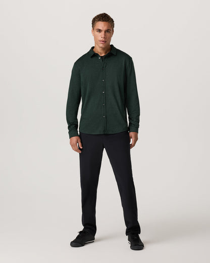 Men's Long Sleeve Ponto Button Down Evergreen Heather | Vuori outlet