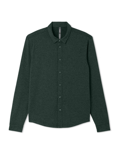 Men's Long Sleeve Ponto Button Down Evergreen Heather | Vuori outlet