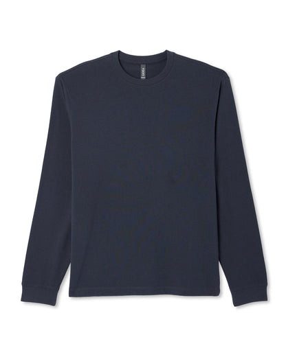 Long Sleeve Heavyweight Cotton Tee Men's Navy Shirt | Vuori sale
