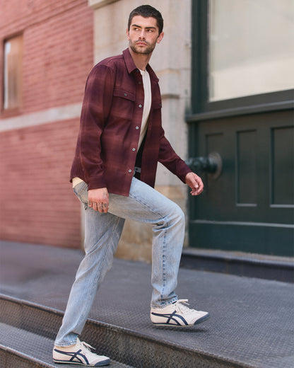Long Sleeve Flannel Button Down Men's Raisin Shirt | Vuori online