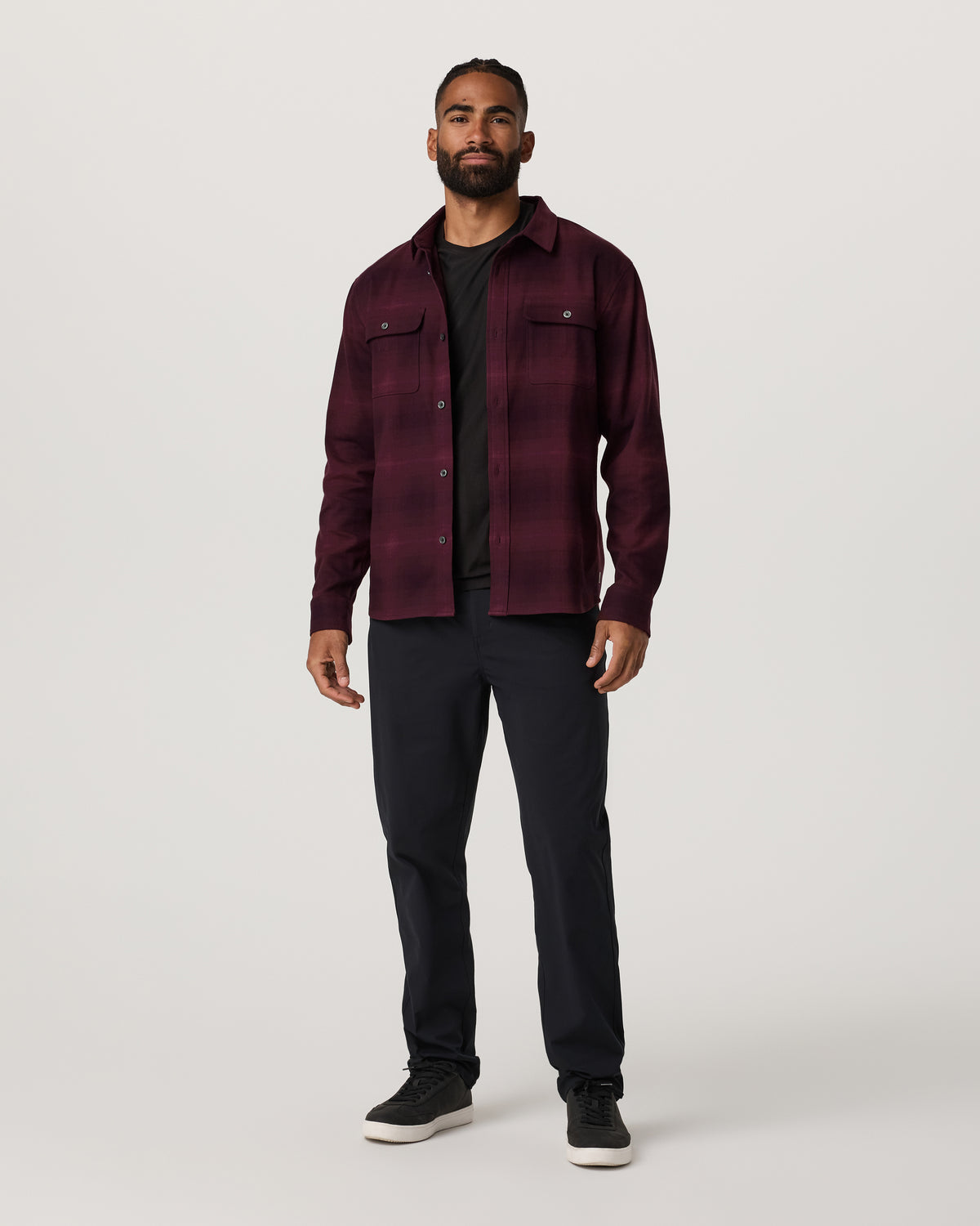 Long Sleeve Flannel Button Down Men's Raisin Shirt | Vuori online