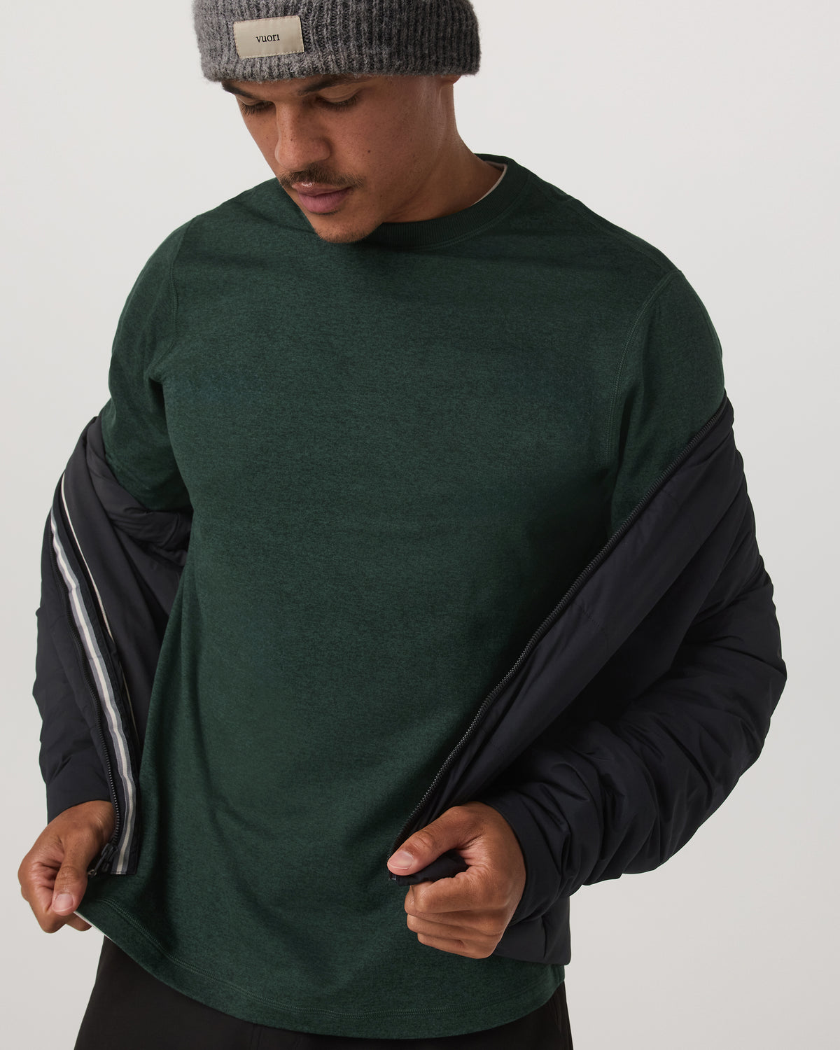 Long Sleeve Ponto Performance Tee Evergreen Heather | Vuori discount