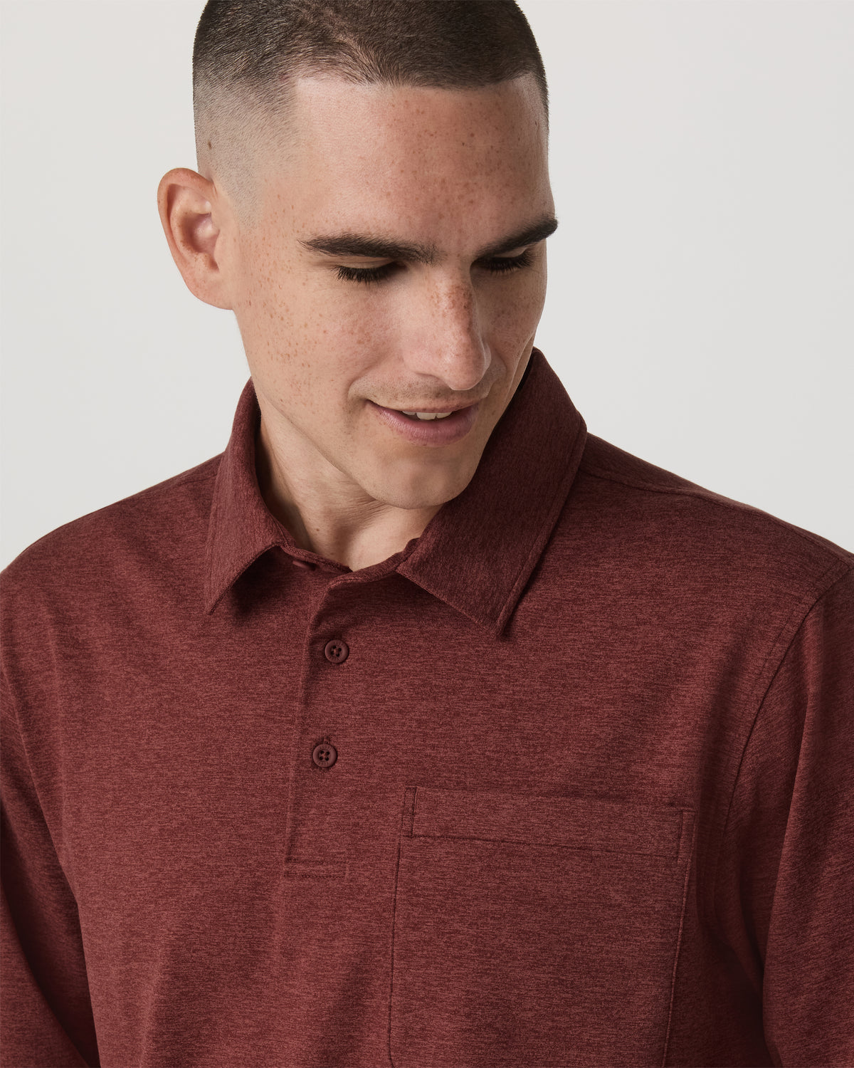 Men's Long Sleeve Coronado Rugby Spiced Apple Heather | Vuori outlet
