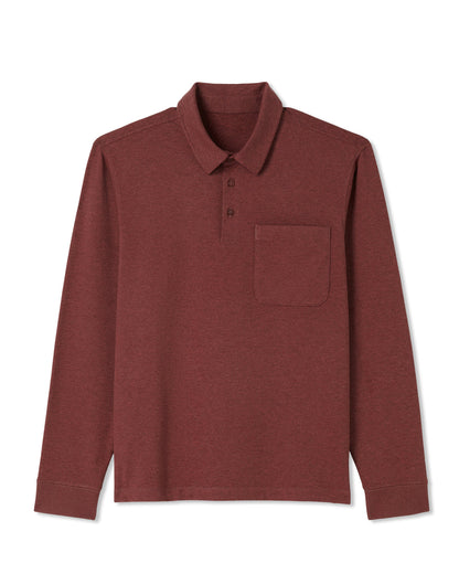 Men's Long Sleeve Coronado Rugby Spiced Apple Heather | Vuori outlet
