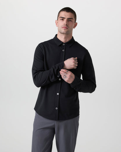 Long Sleeve North Beach Button Down Black | Vuori outlet