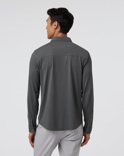 Long Sleeve TravelLite Button Down Dark Pewter | Vuori sale